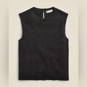 J. Crew Featherweight cashmere-blend cropped sweater in Black Sz M New